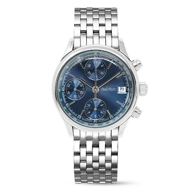 Paul Picot Men's Watch Telemark Chronograph Blue P4102.20.221/B