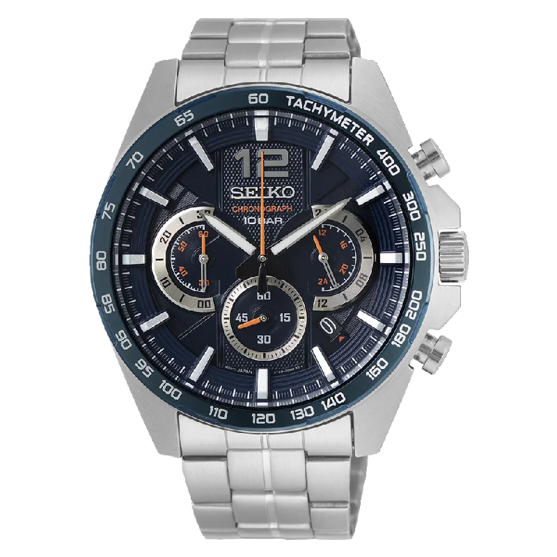 Seiko Essentials Chronograph Quartz Blue Dial Men's Watch| SSB345P1