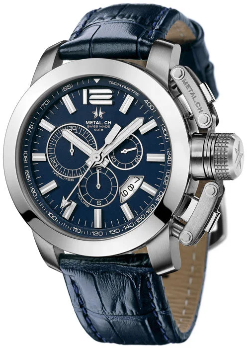 Metal.ch Men's Chronograph Watch 44MM Date Blue 2153.44