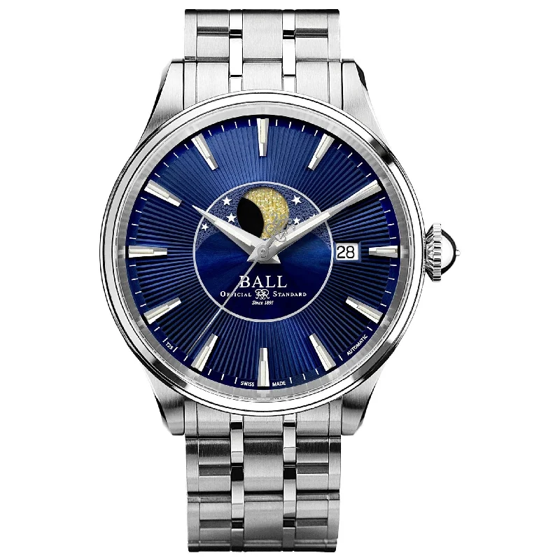 Ball Trainmaster Moon Phase Men's Blue Watch NM3082D-SJ-BE