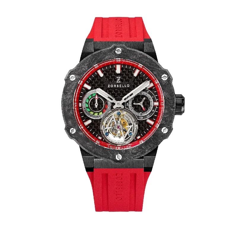 Zorbello Watch T1 Tourbillon Red Super-Luminova® ZBAB004 *Free Watch Winder*