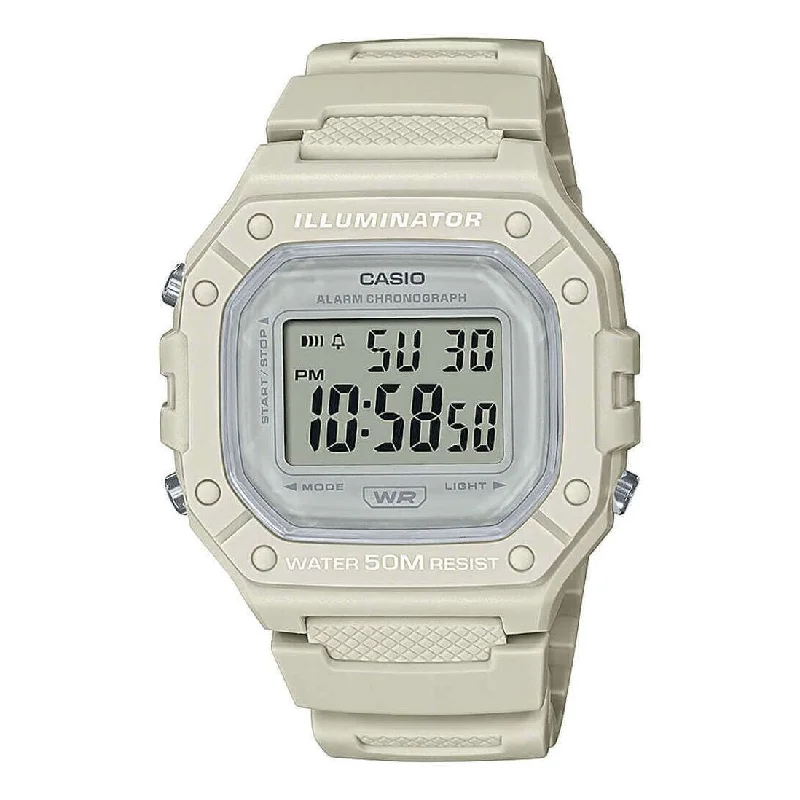 Casio Watch Chronograph Digital White W-218HC-8AVDF