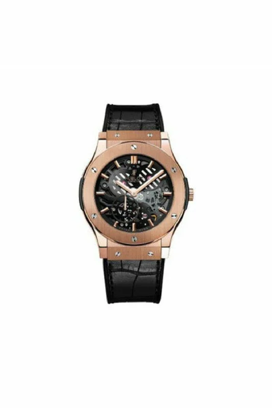 hublot classic fusion extra-thin skeleton king gold 45mm 18kt rose gold men's watch