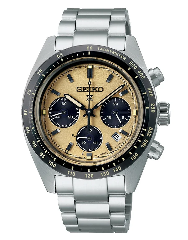 Seiko - Prospex Mens Speedtimer Chronograph Beige Dial Watch - SSC817P - 784700