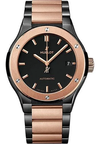 Hublot Classic Fusion Ceramic King Gold Bracelet Watch - 45 mm - Black Dial-510.CO.1180.CO