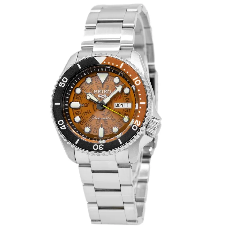 Seiko Men's SRPJ47K1Sports SKX Style Orange Dial Watch