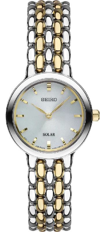 Seiko Two Tone Solar Womens Watch SUP349