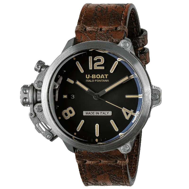 U-Boat Men's Watch Capsule 45mm Limited Edition Black Brown 8809