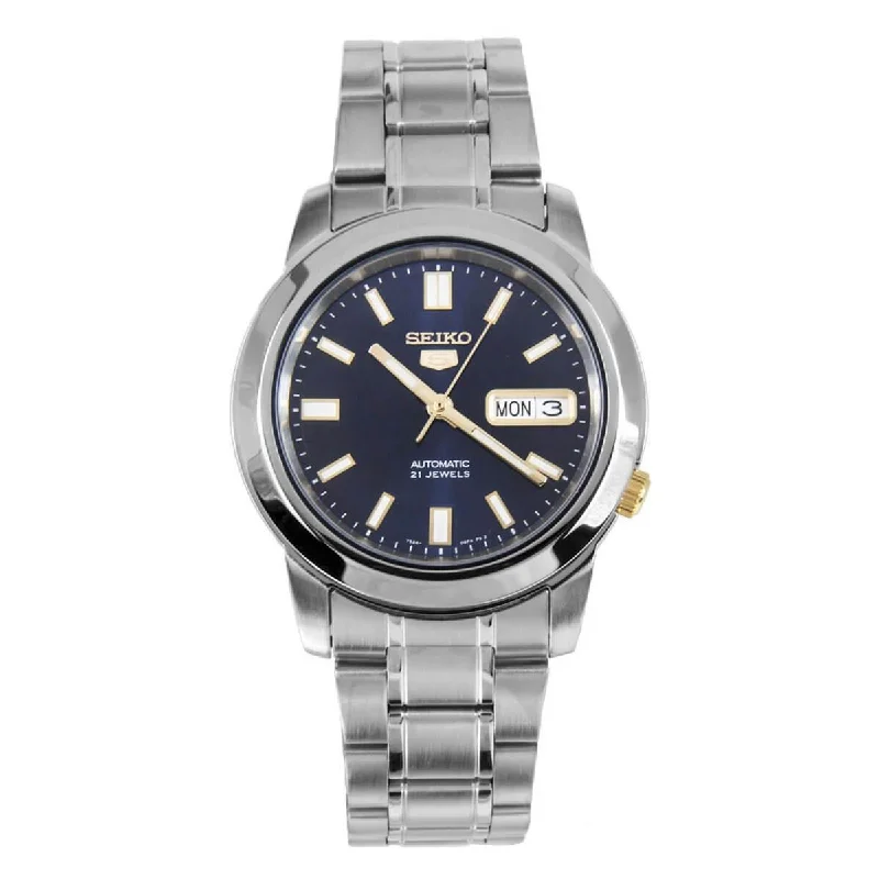 Seiko Men's Automatic Watch - 5 Blue Dial Steel Bracelet Watch | SNKK11K1