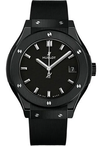 Hublot Classic Fusion Black Magic Watch - 33 mm - Black Dial - Black Lined Rubber Strap-581.CM.1171.RX