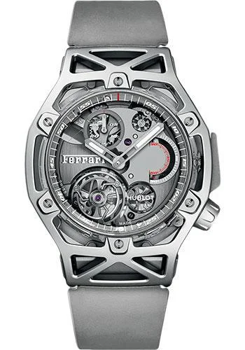 Hublot Novelties Techframe Ferrari Tourbillon Chronograph Sapphire White Gold Limited Edition of 70 Watch-408.JW.0123.RX