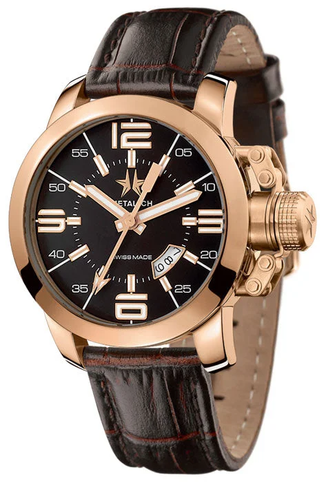 Metal.ch Men's Watch 44mm Black/Rose Gold 1340.44