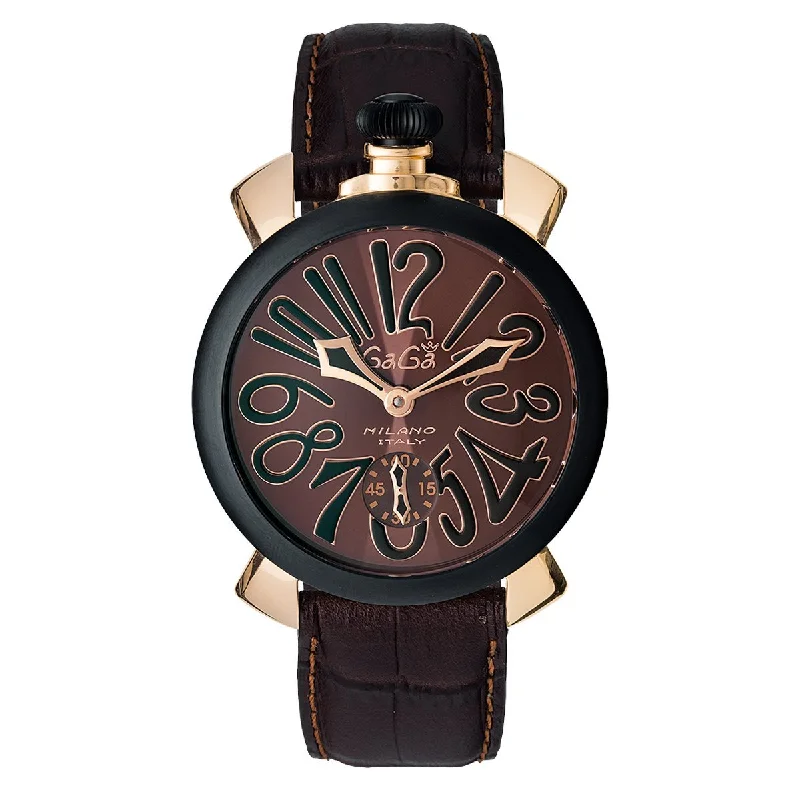 GaGà Milano Watch Manuale 48MM Rose Gold Chocolate