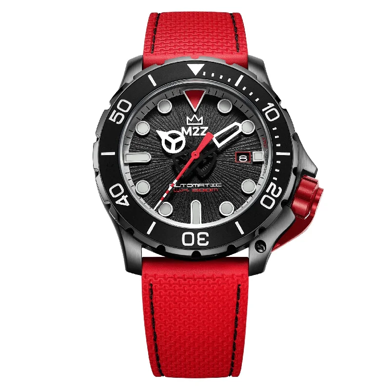 M2Z Men's Watch Diver 200 Red IP Gun 200-005