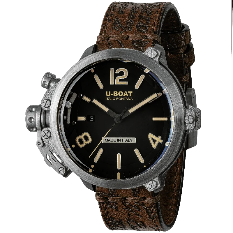 U-Boat Men's Watch Capsule 50mm Limited Edition Black Brown 8807