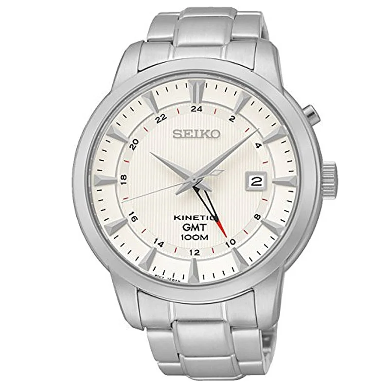 Seiko Kinetic Gmt Mens Watch Sun029J