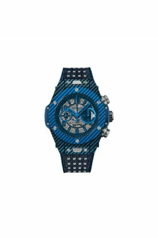 hublot big bang unico carbon fiber & dark blue texalium 45mm men's watch