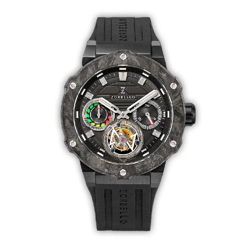 Zorbello Watch T3 Tourbillon Black Super-Luminova® Tritium ZBAD001 *Free Watch Winder*