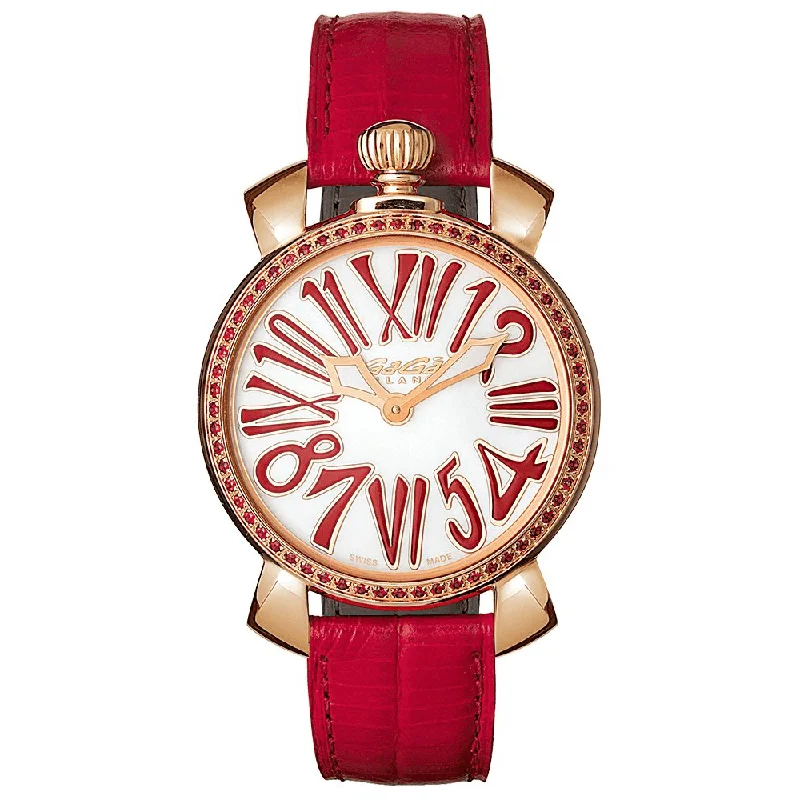 GaGà Milano Ladies Watch Manuale 35mm Stones Red Topaz 6026.02