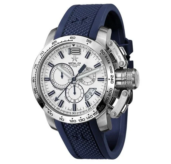 Metal.ch Men's Chronograph Watch 44MM Chronosport Date Blue 4119.44