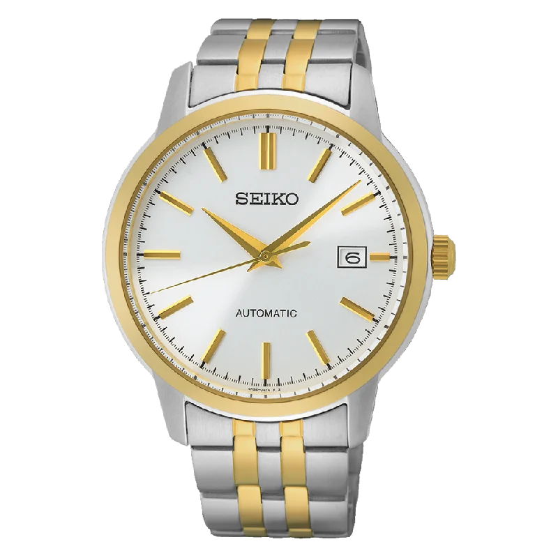 Seiko Essentials Automatic 100M Silver Dial Two Tone Mens Watch SRPH92K