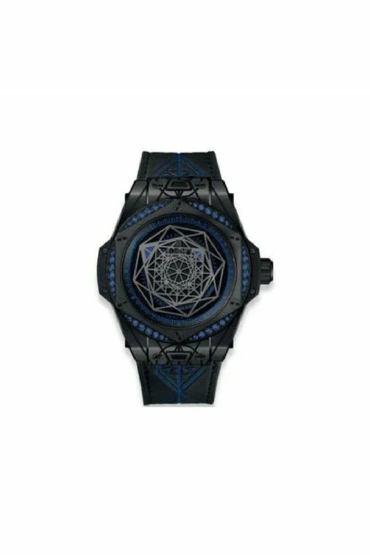 hublot big bang sang bleu all black blue limited edition of 100 pieces ceramic 39mm men's watch