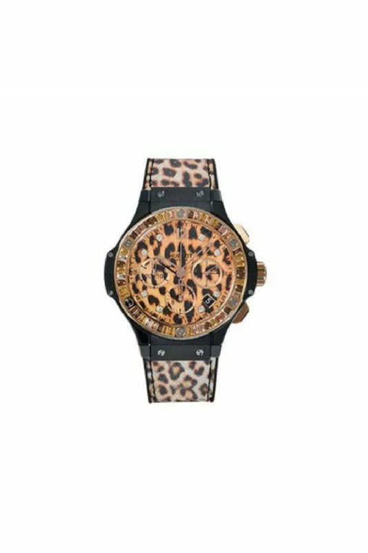 hublot leopard black ceramic 41mm men's watch