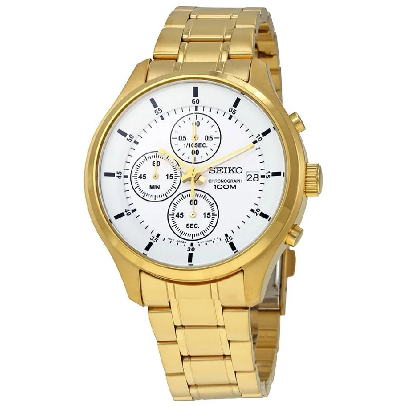 Seiko Gold-Tone Chronograph Mens Watch