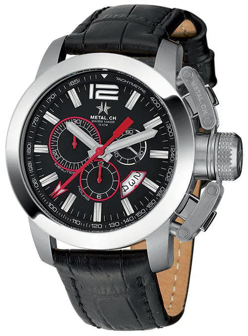 Metal.ch Men's Chronograph Watch 44MM Date Black 2120.44