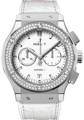 Hublot Classic Fusion Chronograph Titanium White Diamonds Watch-541.NE.2010.LR.1104