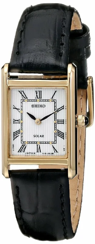 Seiko Womens Sup250 Stainless Steel Watch With Black Band