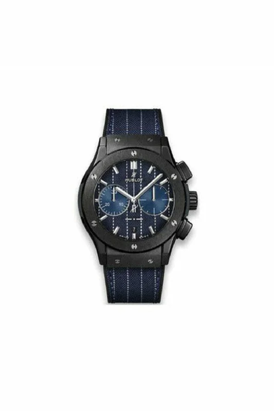 hublot classic fusion chronograph italia independent pinstripe ceramic limited edition of 100 pieces 45mm men's watch