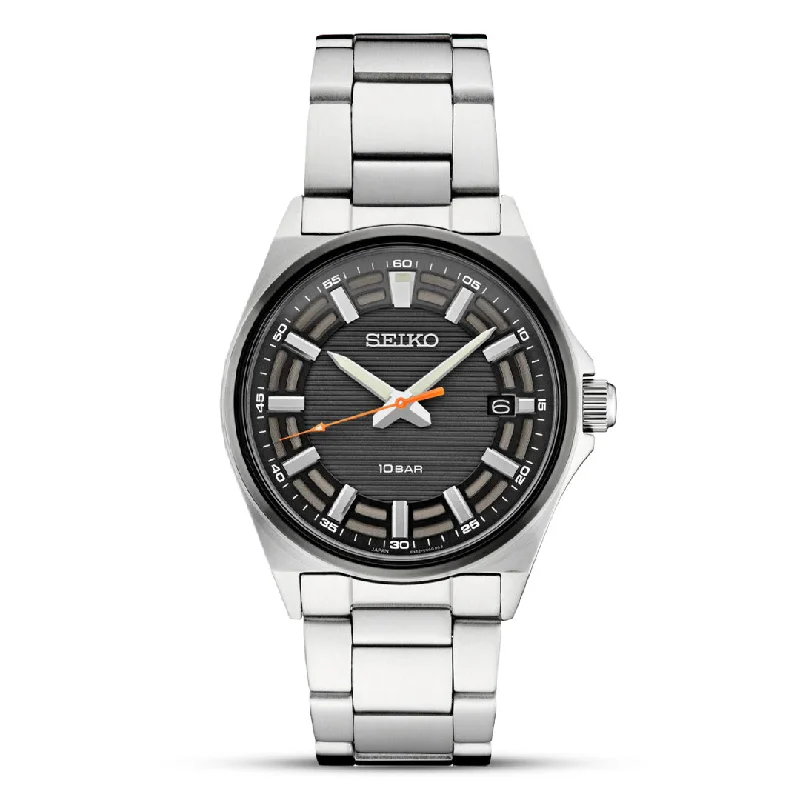 Seiko Quartz Grey Dial Classic Watch For Men SUR507P1