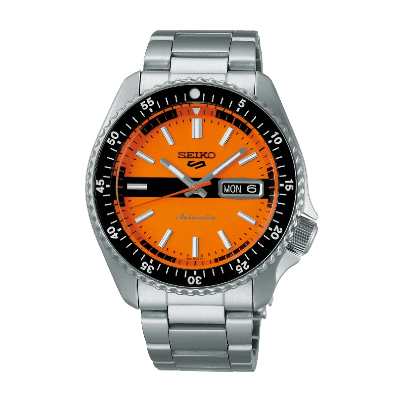 Seiko 5 Sports Double Hurricane Orange Dial Automatic Watch SRPK11K1 de