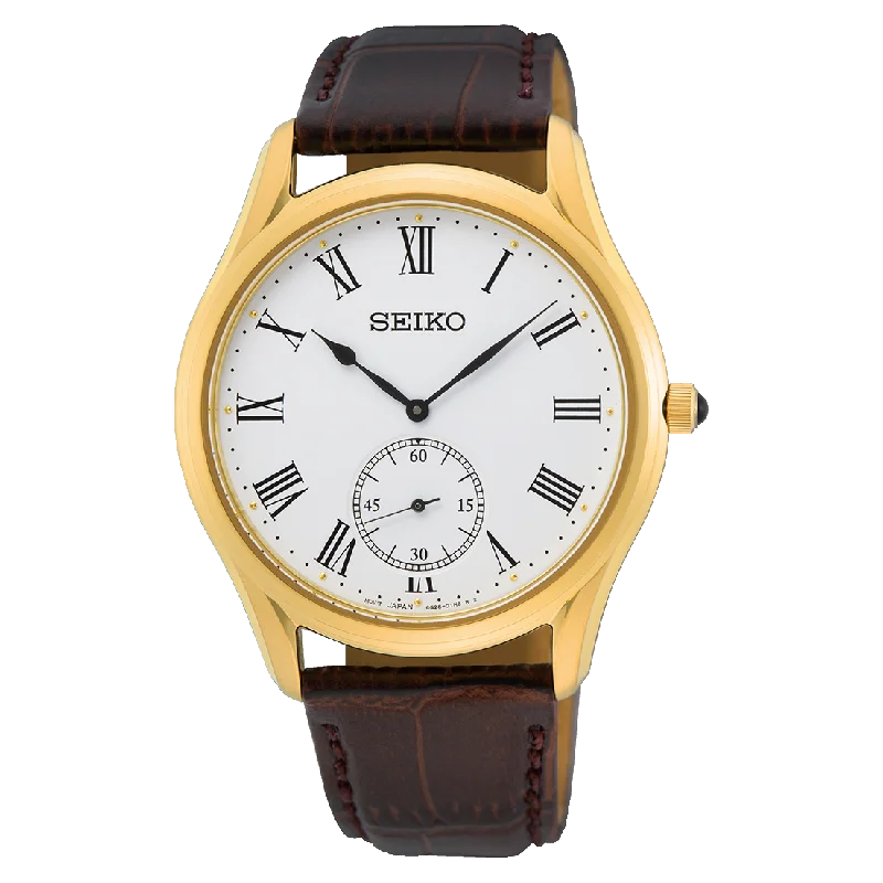 Seiko Conceptual Series Leather Band White Dial Men's Watch SRK050P