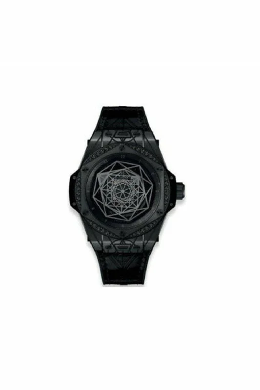 hublot big bang sang bleu all black diamonds limited edition of 100 pieces ceramic 39mm men's watch