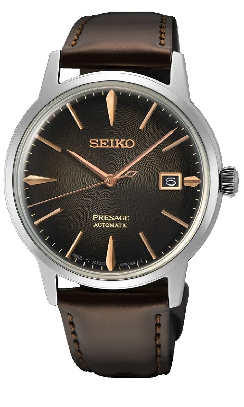 Seiko Presage Cocktail Time Automatic 50M Brown Dial Mens Watch SRPJ17J