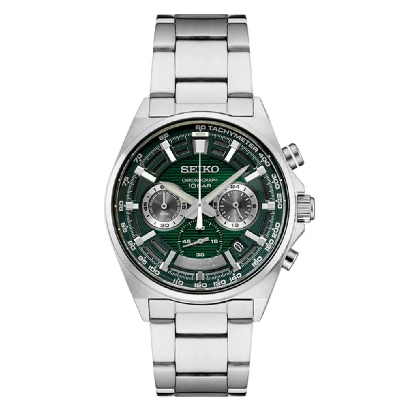 Seiko Men's Collection Analog Green Dial Watch SSB405P1