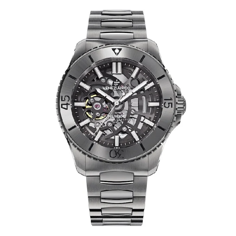 Venezianico Automatic Watch Nereide UltraLeggero Skeleton Gunmetal 3921509C