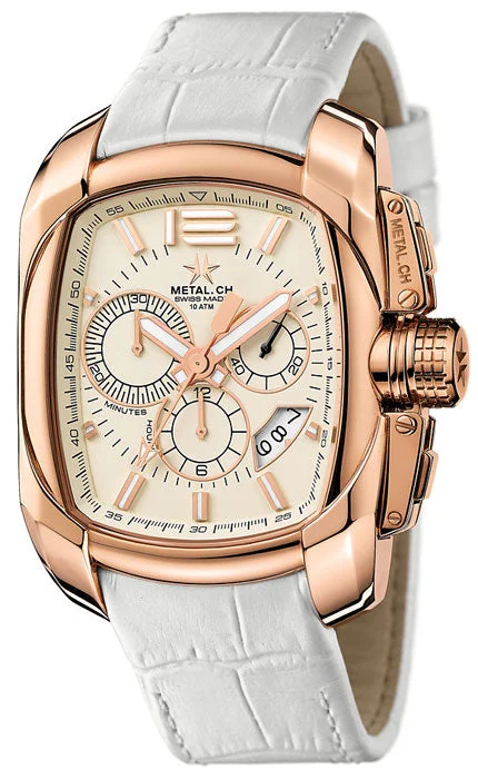 Metal.ch Men's Chronograph Watch Chronograph Club White/Rose Gold 5314.44