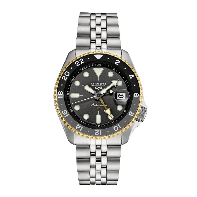 SEIKO 5 SPORTS GMT AUTOMATIC GREY DIAL MEN'S WATCH | SSK021