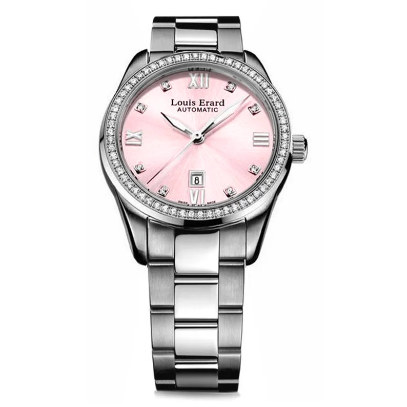 Louis Erard Watch Ladies Heritage Pink Diamond 20100SE18.BMA17