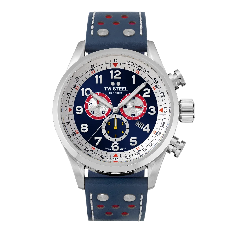 TW Steel Watch Men's Swiss Volante Chronograph Red Bull Blue Limited Edition SVS310