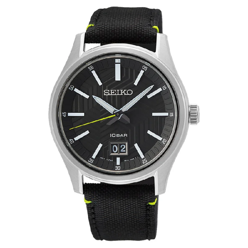 Seiko Men's SUR517P1 Discover More Black Dial Watch