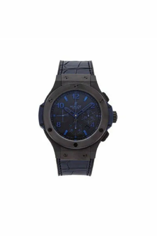 hublot big bang all black blue limited edition 44mm black ceramic men's watch